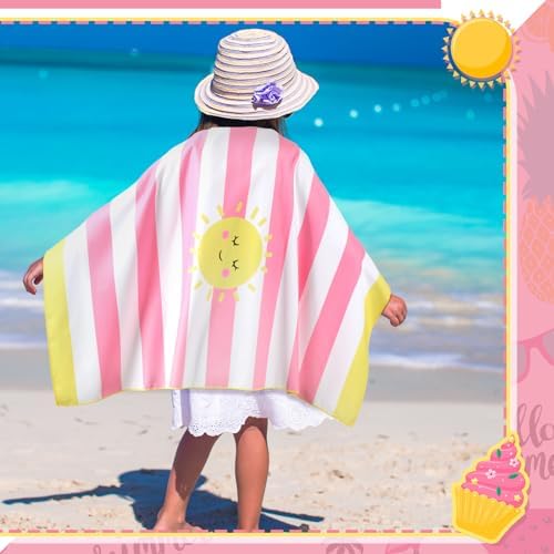 Cushy Beach Towels for Girls Boys Reusable Machine Washable Microfiber Fabric