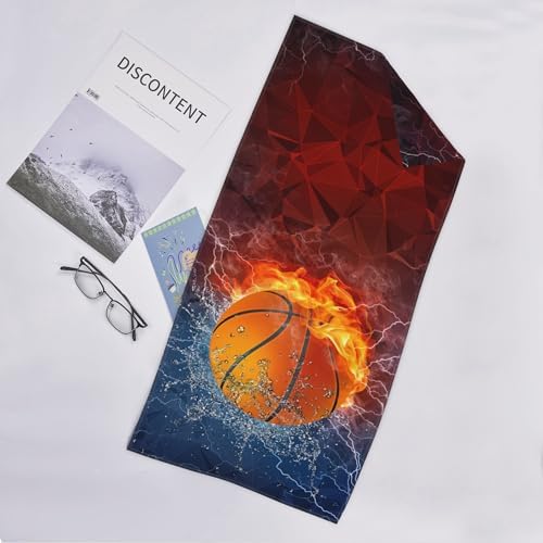 Basketball-Themed Decorative Hand Towels for Boys