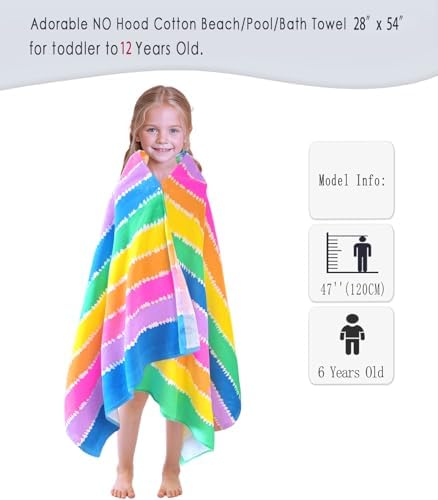 VOOVA MOVAS Kids Beach Towel 28X54inch Soft Absorbent Cotton
