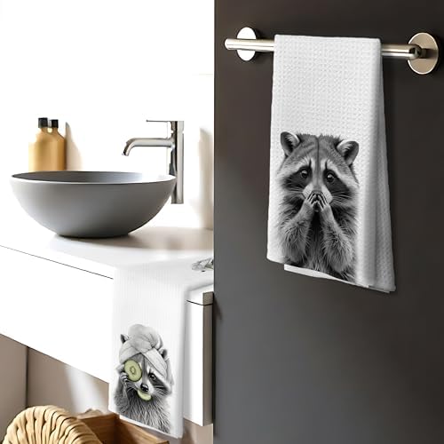 Nipi 125-XJ-MJ4 Smart Funny Raccoon Bathroom Towels Set of 4