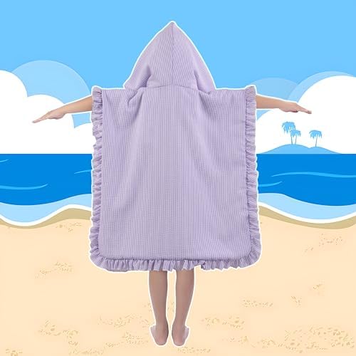 Soft30 Hooded bath towel for kids multi-functional seersucker design thick 30x30inches