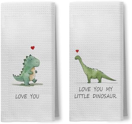 Foritho Dinosaur Hand Towels Set of 2 for Kids Bathroom
