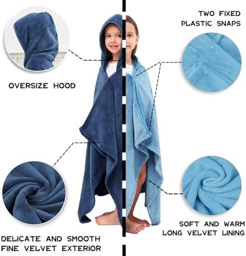 Hiturbo 2Pcs Kids Fleece Hooded Towel