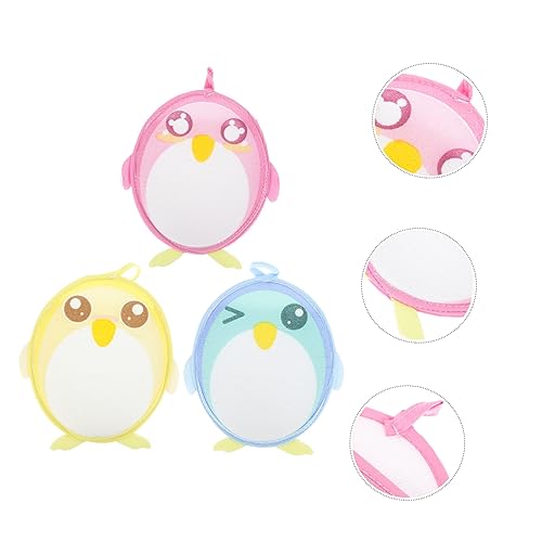 3-Piece Double-Sided Foaming Towels with Cartoon Designs for Kids