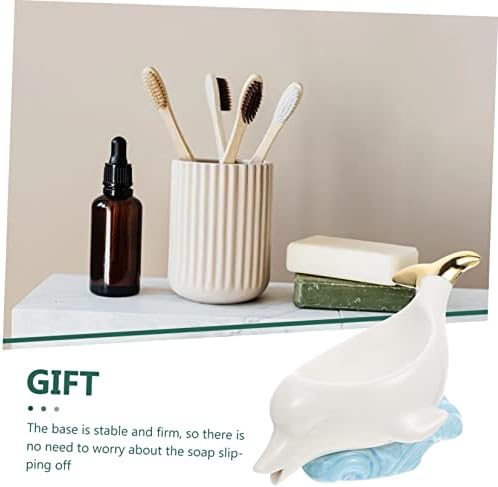LIFKOME Ceramic Dolphin Soap Holder 1