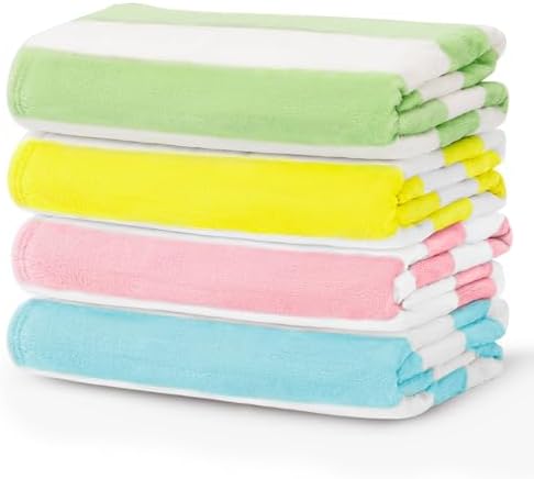 Touchat 4-Piece Cabana Stripe Beach Towels