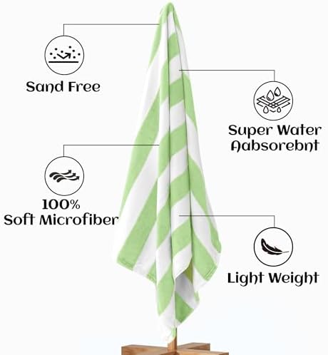Touchat 4-Piece Cabana Stripe Beach Towels