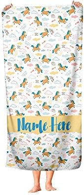 Extra Large Personalized Unicorn Towel for Kids