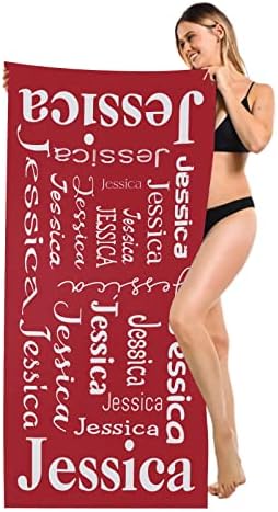 Dark Red 30x60 inch Personalized Beach Towel
