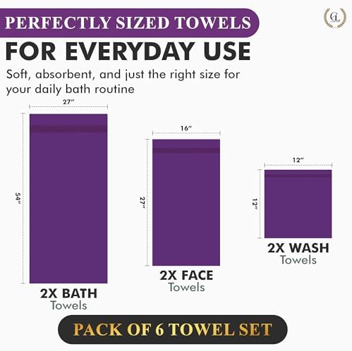 Elysian Linens Bath Towel Set 6-Piece 600 GSM 1