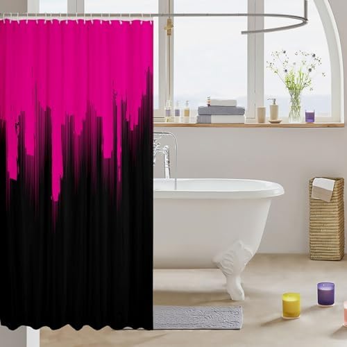 Feelyou Kids Hot Pink Black Bathroom Shower Curtain