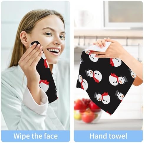 Christmas Snowman Washcloths 2 Pack Soft Absorbent Towels