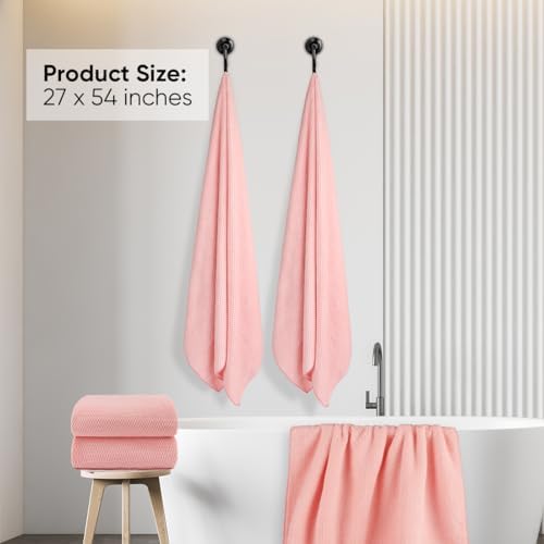 HOMEXCEL Microfiber Bath Towels - 27x54 Pink