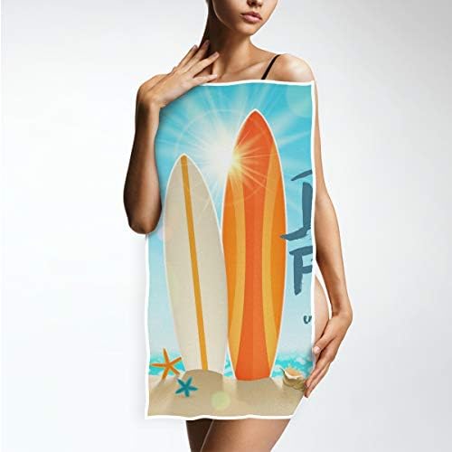 ALAZA Starfish Beach Towels Summer surfboard towel tropical design 30x15 inch