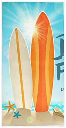 ALAZA Starfish Beach Towels Summer surfboard towel tropical design 30x15 inch