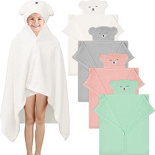 Size 28x47 Soft Absorbent Toddler Bath Towels with Bear Ears