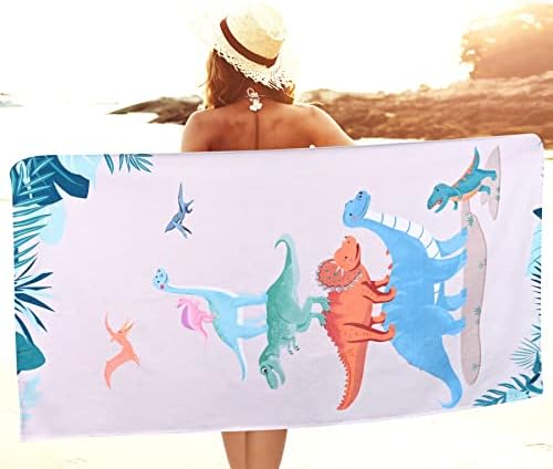 LIVILAN Microfiber Dinosaur Beach Towel for Kids 24x48