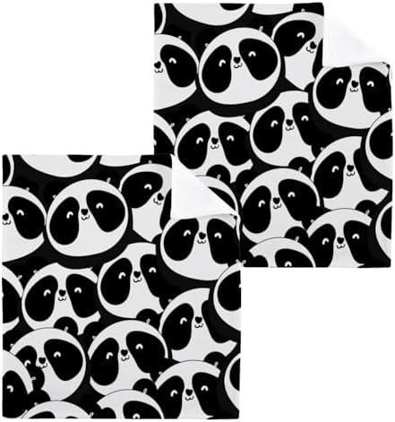 Cute Panda Washcloth Set Soft Absorbent