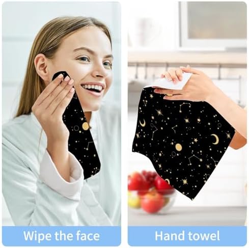 Starry Sky Washcloths 2 Pack - Soft Absorbent Cotton Face Towels