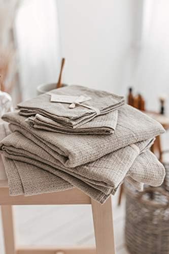 Premium 4-Piece 100 Flax Towels Set - Eco-Friendly Soft Durable