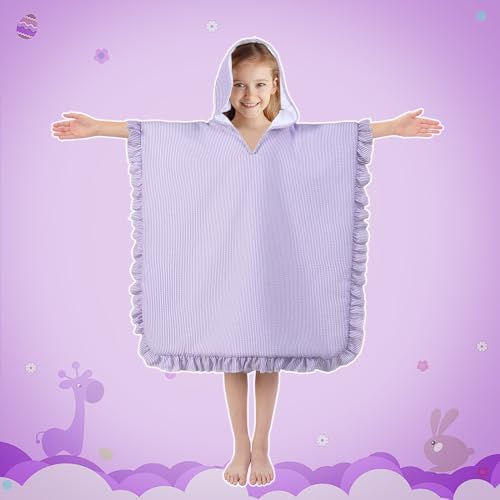 Soft30 Hooded bath towel for kids multi-functional seersucker design thick 30x30inches