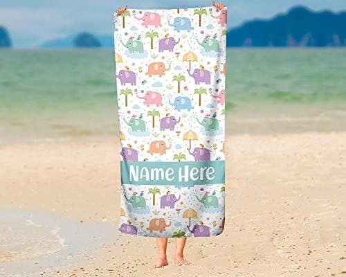 Personalized Corner Oversized Elephant Towel