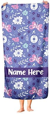 Extra Large Personalized Butterfly Towel for Kids and Adults