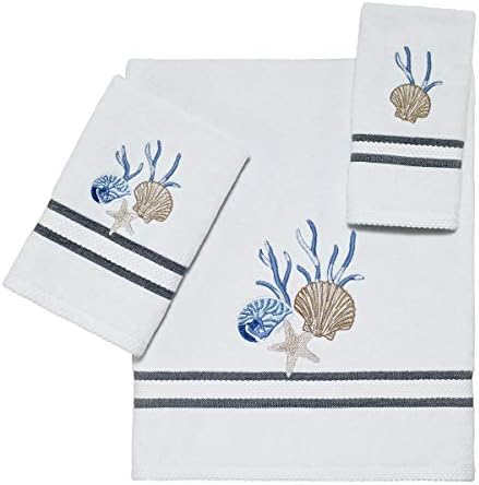 Avanti Linens 3pc Towel Set Soft Absorbent Cotton Towels Blue Lagoon Collection