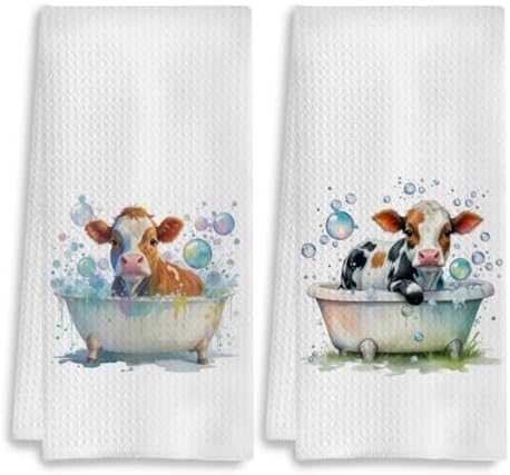 COWEB Funny Cow Bathroom Towels Set 2 x 44
