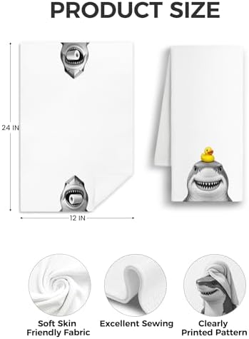 FISWAFY Shark Lovers Humor Hand Towels