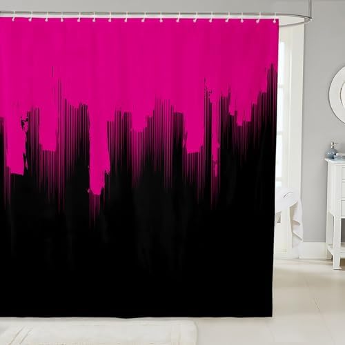 Feelyou Kids Hot Pink Black Bathroom Shower Curtain