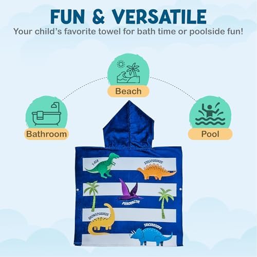 Jappy Splashy Dinosaur Beach Towel for Kids