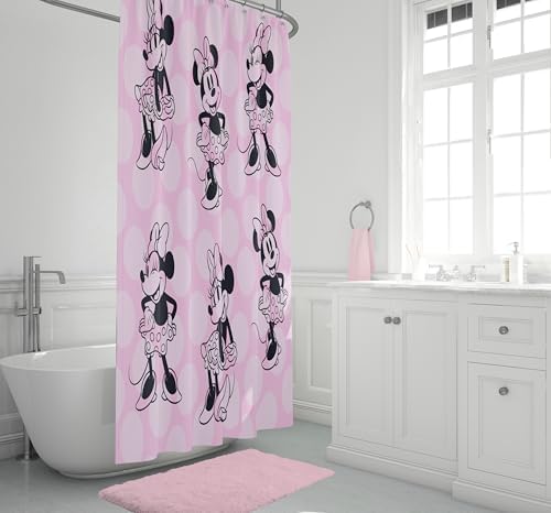Minnie Mouse Kids Blush Pink Show Shower Curtain with Fun Design