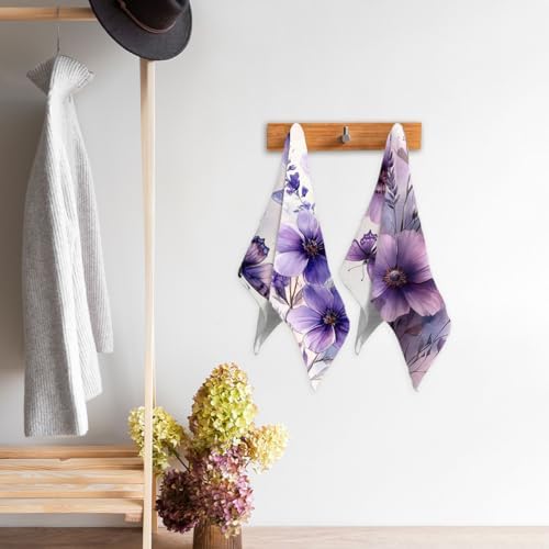 2-Piece Purple Butterfly Bath Towels