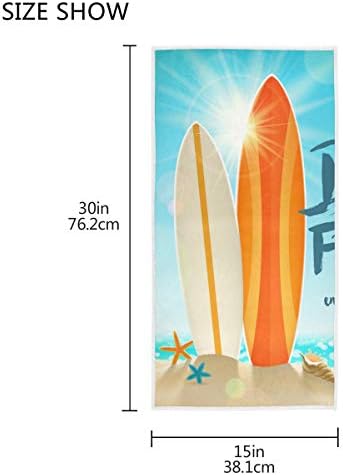 ALAZA Starfish Beach Towels Summer surfboard towel tropical design 30x15 inch