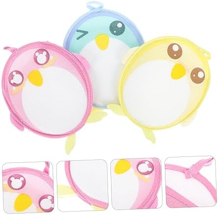 3-Piece Cartoon Penguin Foaming Towels for Fun Exfoliation
