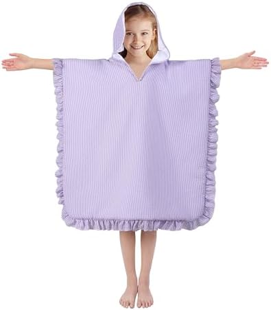 Soft30 Hooded bath towel for kids multi-functional seersucker design thick 30x30inches