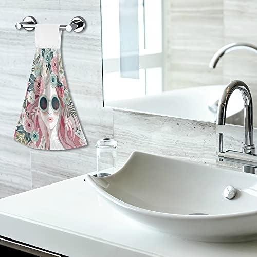 Sturdy Floral Hand Towels for Kitchen Bathroom Use