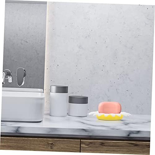 LIFKOME 4pcs Double Layer Daisy Soap Box with Drainage Storage