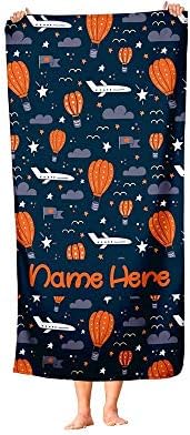 Extra Large Personalized Hot Air Balloon Towel for Kids