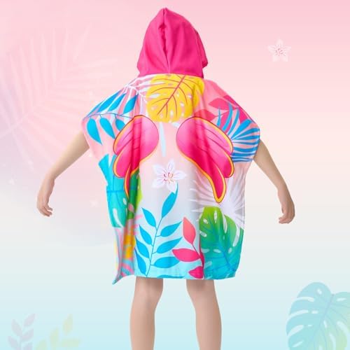 WERNNSAI Flamingo Hooded Beach Towel for Kids