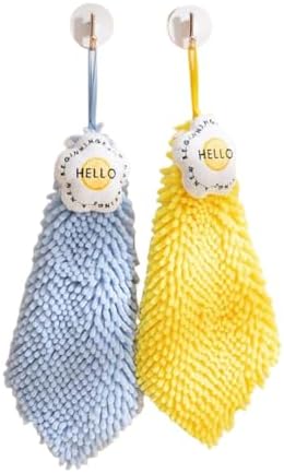 Chenille Bath Hand Towels with Hanging Loop for Adults and Kids