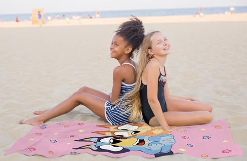 Jay Franco Bluey Bingo Beach Towel - Super Soft and Absorbent