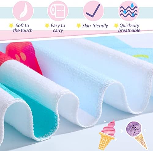 Tondiamo Kids Beach Towels for Girls Ice Cream Pattern