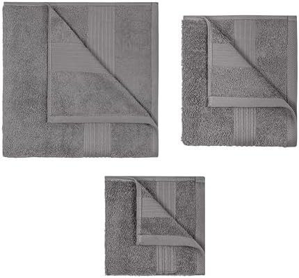 Luxurious 18-Piece Dark Grey Towel Set for Complete Bath Experience