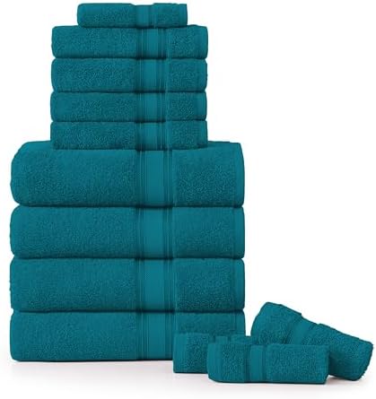 12-Piece Luxury Bath Towels Set - Soft Absorbent Zero Twist