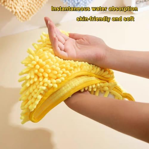 Chenille Bath Hand Towels with Hanging Loop for Adults and Kids