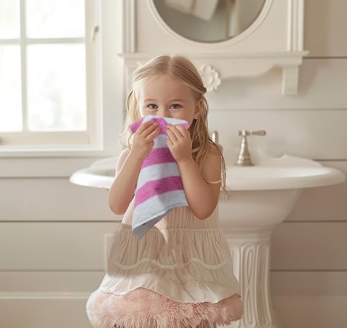 Original Kids Washcloth Set Cabana Stripe 12 x 12 Soft Absorbent
