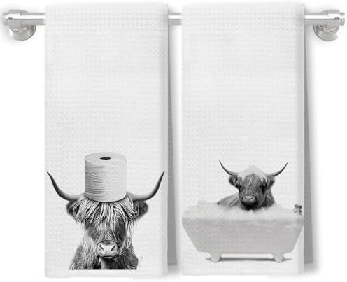 XUNLURY Funny Cow Towels Set