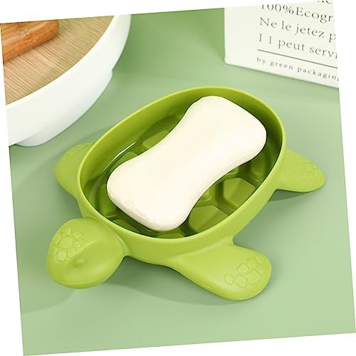 CIIEEO 4pcs Turtle Shaped Self-Draining Soap Dish